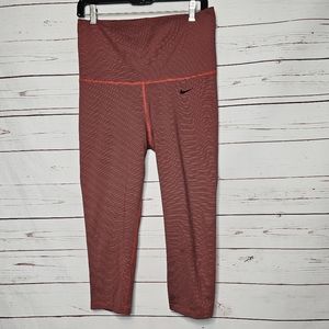Nike Dri-Fit Striped Fold Over Waist Capri Leggings